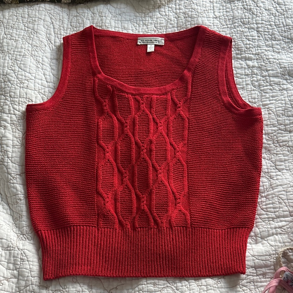 Red Sleeveless Knit Tank